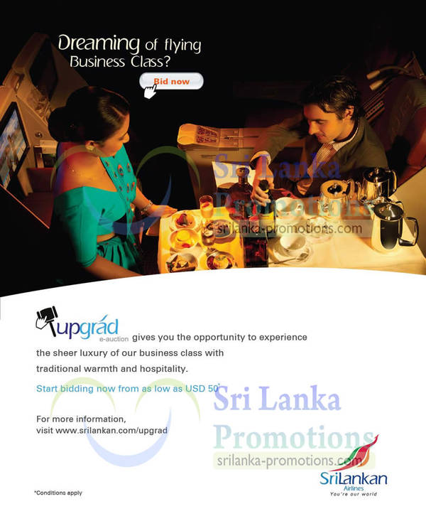 Featured image for SriLankan Airlines Business Class Upgrade Auction 31 May 2013