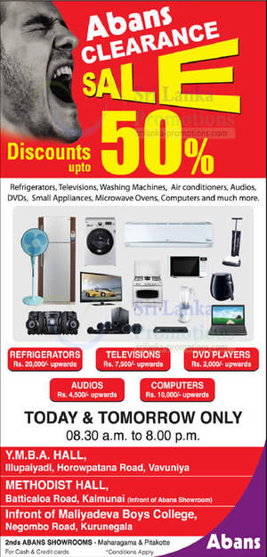 Featured image for (EXPIRED) Abans Clearance SALE Up To 50% Off @ 3 Locations 10 – 11 Aug 2013