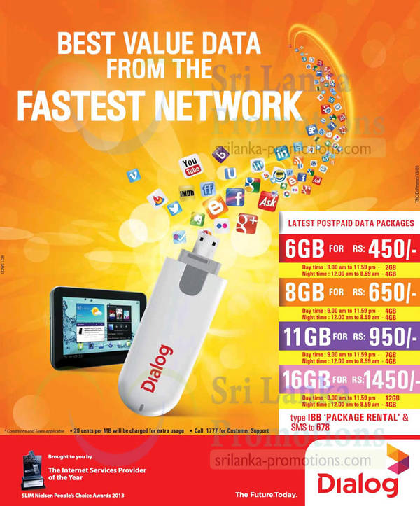 Featured image for Dialog 3G Value Data Packages For Postpaid Customers 11 Aug 2013