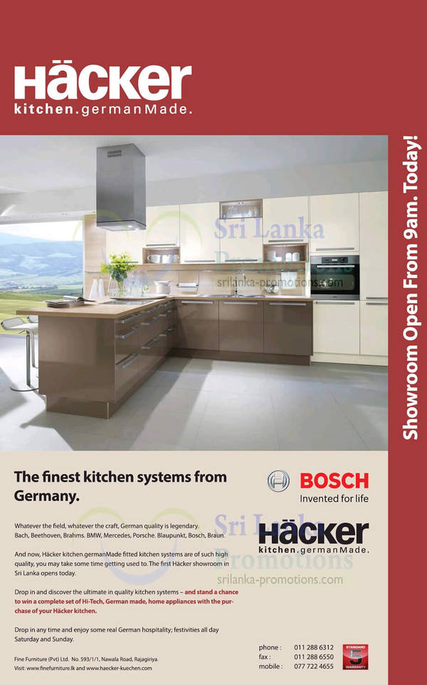 Featured image for Hacker Kitchen Systems (Made In Germany) Showroom Now Open 24 Aug 2013