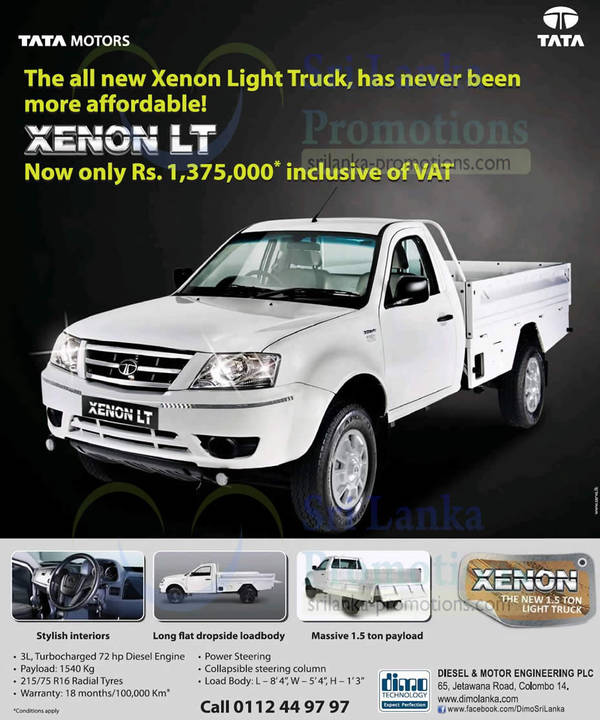 Featured image for Tata Motors Xenon Light Truck Features & Price @ Dimo 15 Sep 2013
