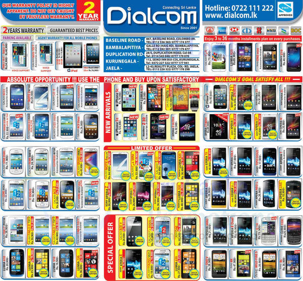 Featured image for Dialcom Smartphones & Mobile Phones Price List Offers 3 Nov 2013