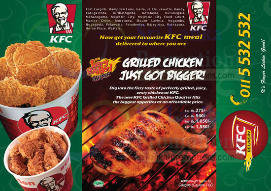 KFC Delivery Menu Items & Prices 22 Feb 2014