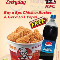Featured image for (EXPIRED) KFC FREE 1.5L Pepsi With 8pc Bucket Purchase 10 Feb – 6 Mar 2014