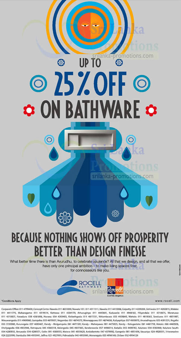 Featured image for Rocell Bathware Up To 25% OFF Promo @ Islandwide 8 Mar 2014