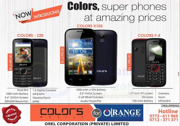 Featured image for Colors Z20, X105 & F-4 Features & Price 5 Oct 2014