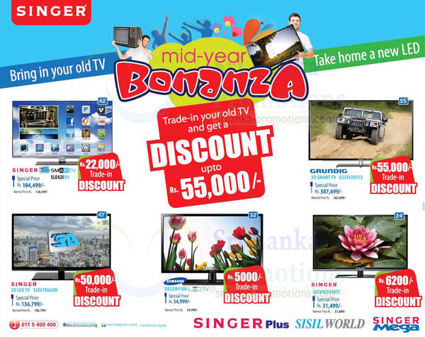 Featured image for Singer Mid-Year Bonanza TV Offers 5 Oct 2014