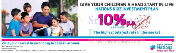 Featured image for Nations Trust Bank 10% p.a. for Nations Kidz Investment Plan 22 Jan 2015