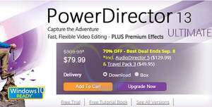 Featured image for CyberLink 70% OFF PowerDirector 13 Video Editing Tools Software 31 Aug – 8 Sep 2015