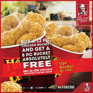 Featured image for KFC Buy 12pc Chicken & Get 8pc Chicken Free on 24 Jun 2016