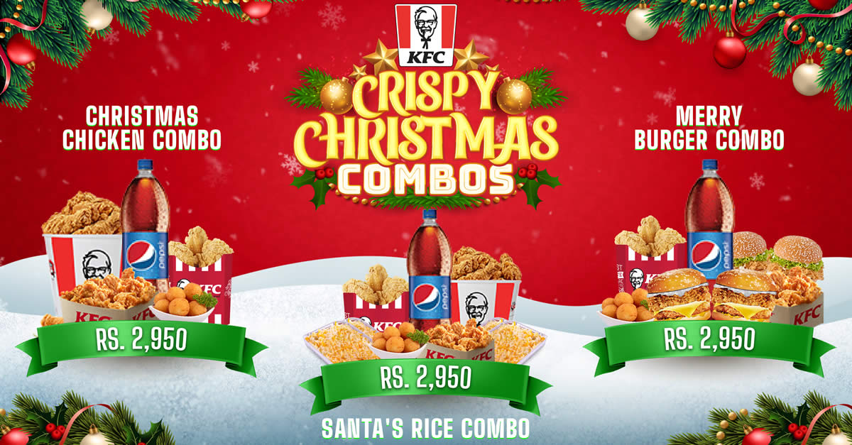 Featured image for KFC Sri Lanka now offers new Crispy Christmas Combos (From 2 Dec 2021)