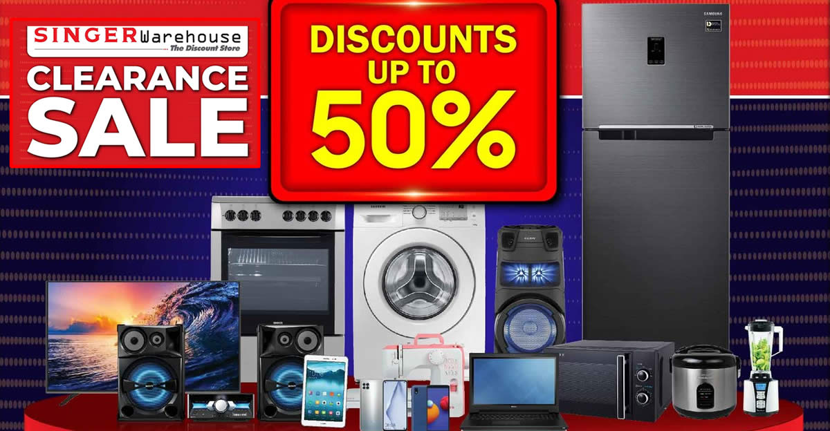 Featured image for Up to 50% OFF on Electronics & Home Appliances at Singer Warehouse Clearance Sale from 24 to 26 March 2022
