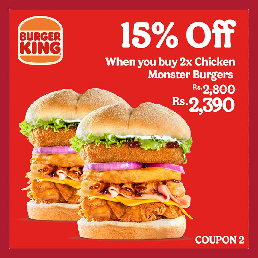 Burger King Sri Lanka releases new digital coupons for dinein and