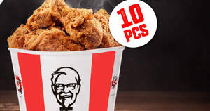 Featured image for Grab 10pc KFC Chicken Bucket for Rs. 3900 at KFC Sri Lanka outlets on 30 Aug 2023