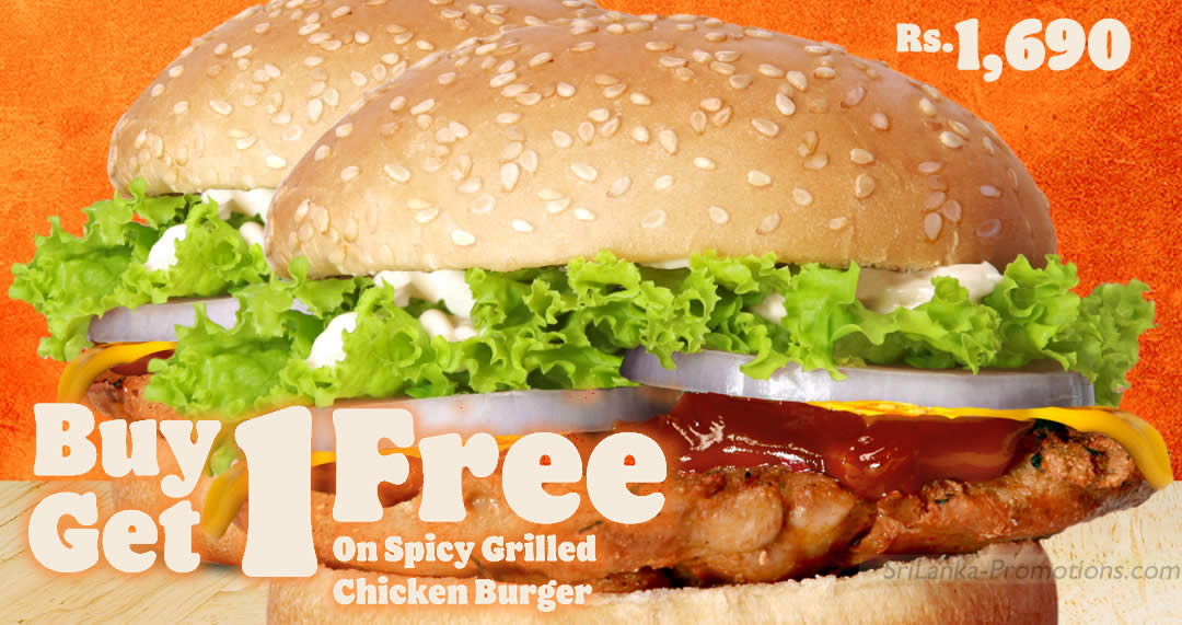 Featured image for Burger King has Buy-1-Get-1-Free Spicy Grilled Chicken Burger on Wed 13 Sep 2023, pay only Rs. 845 each