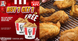 Featured image for (EXPIRED) KFC Sri Lanka has Buy-1-Get-1-Free 8pc bucket on Monday, 18 Dec 2023