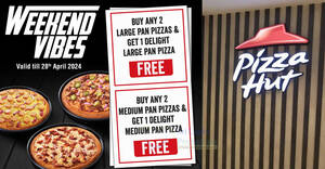 Featured image for Pizza Hut Sri Lanka “Weekend Vibes” Promotion Offers Free Pizza When You Buy Two Medium Pan Pizzas till 28 April