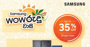 Featured image for Samsung Sri Lanka offers up to 35% off TVs, washing machines and refrigerators from 7 Apr 2024
