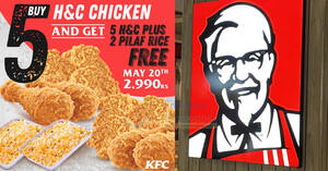 Featured image for KFC Sri Lanka Offers 10pc H&C Chicken + 2 Pillaf Rice for only Rs. 2,990 on 20 May 2024