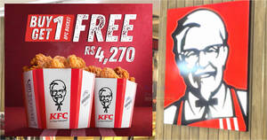 Featured image for (EXPIRED) KFC Sri Lanka Offers Buy-One-Get-One-Free Chicken Bucket Deal for One Day Only on Friday, 5 July 2024