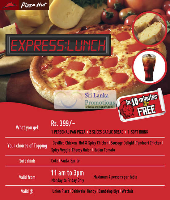 19 Jul Pizza Hut Express Lunch Full Details