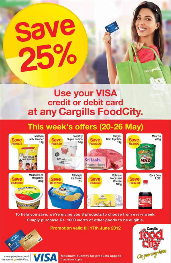 Featured image for Cargills Food City 25% Off Selected Products 20 – 26 May 2012