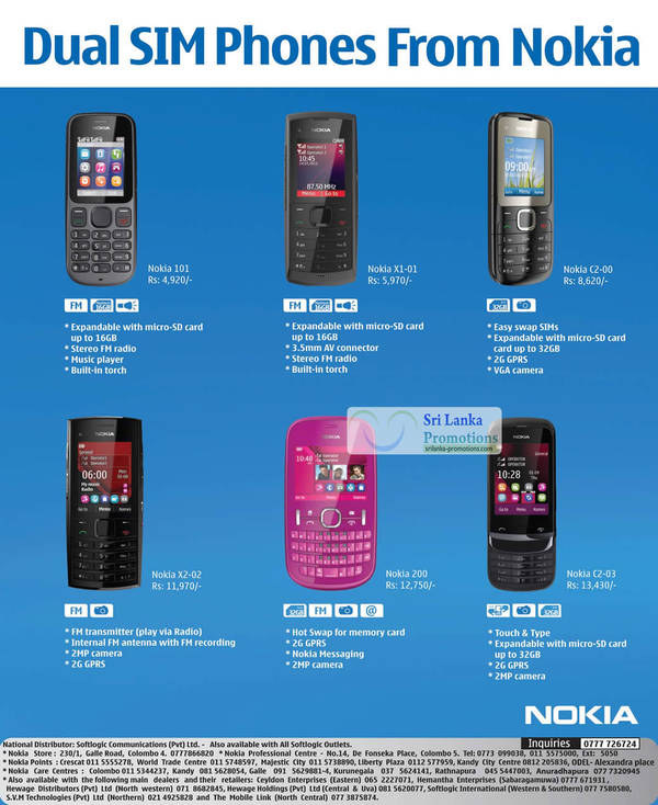 Featured image for Nokia Dual SIM Mobile Phones Price List Offers 18 May 2012