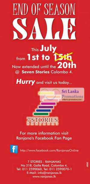Featured image for (EXPIRED) Ranjanas 7Stories End of Season Sale 1 – 20 Jul 2012