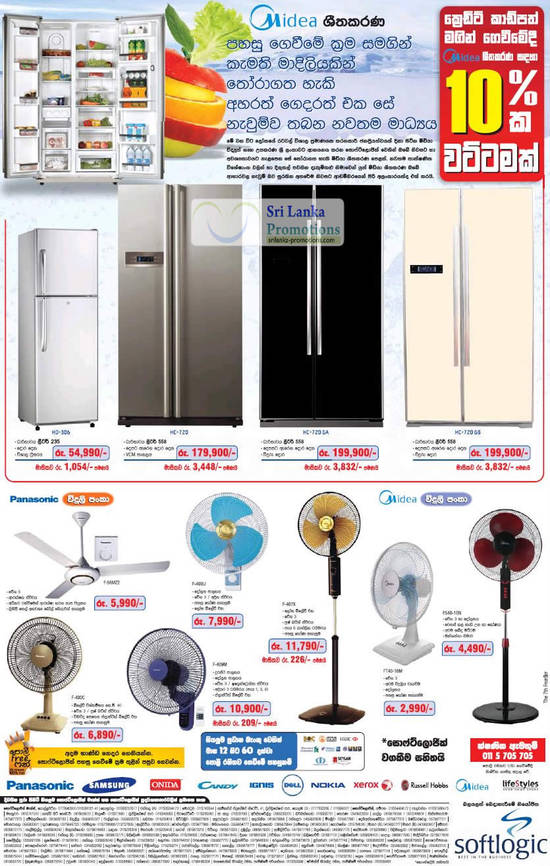 Midea Fridges, Panasonic Fans, Midea Fans