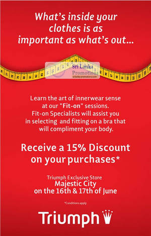Featured image for Triumph 15% Off Bras Promotion @ Majestic City 16 – 17 Jun 2012