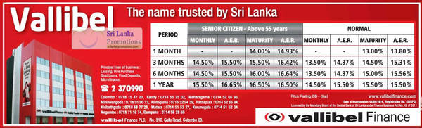 Featured image for Vallibel Fixed Deposit Rates 8 Jun 2012