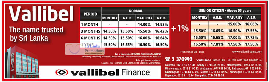 17 Jul Vallibel Fixed Deposit Rates