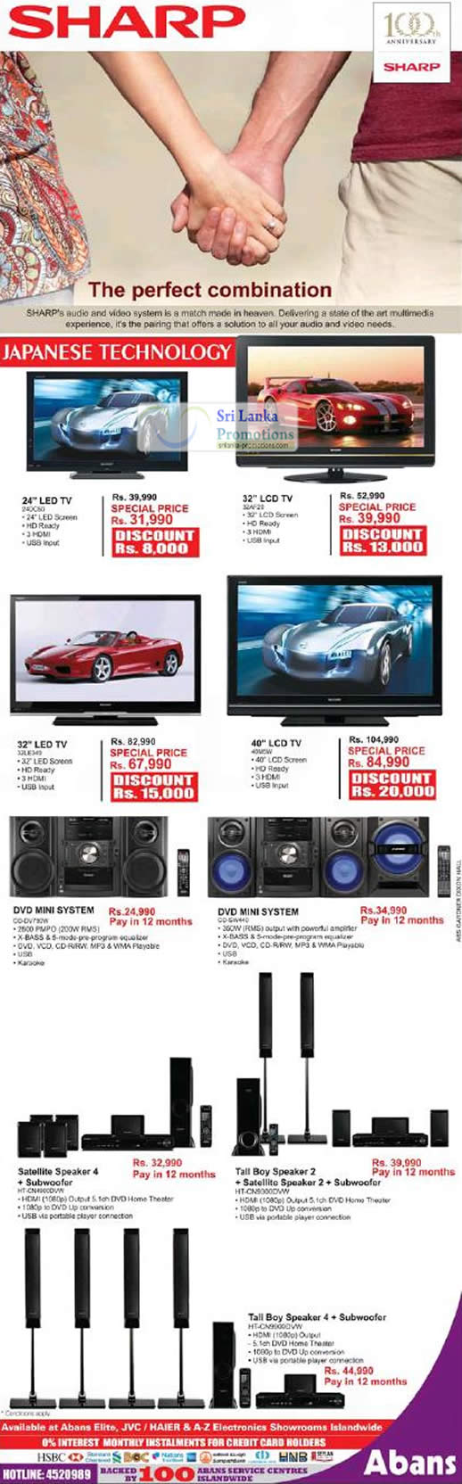 Sharp TV Sets & Mini HiFi Systems Abans Price Offers 21 Jul 2012