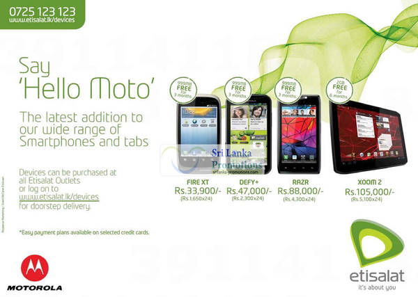 Featured image for Etisalat Motorola Smartphone Price List Offers 26 Aug 2012