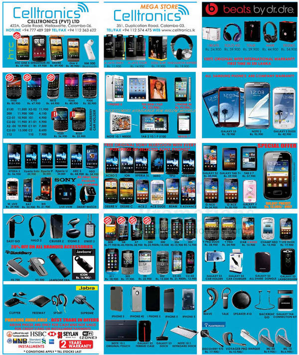 Featured image for Celltronics Smartphones & Mobile Phones Price List Offers 28 Oct 2012