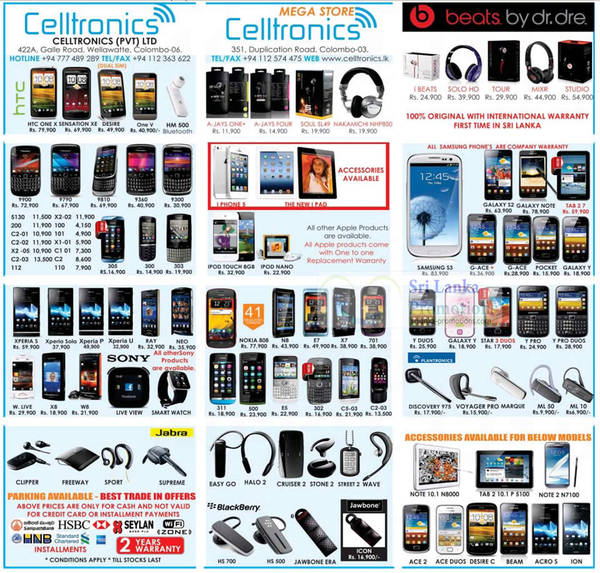 Featured image for Celltronics Smartphones & Mobile Phones Price List Offers 30 Sep 2012
