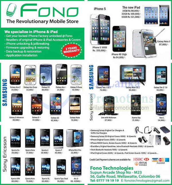 Featured image for Fono Technologies Mobile Smartphones & Tablets Offers 21 Oct 2012