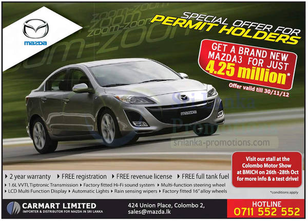 Featured image for Mazda3 Car Permit Holder Price Offer 28 Oct 2012