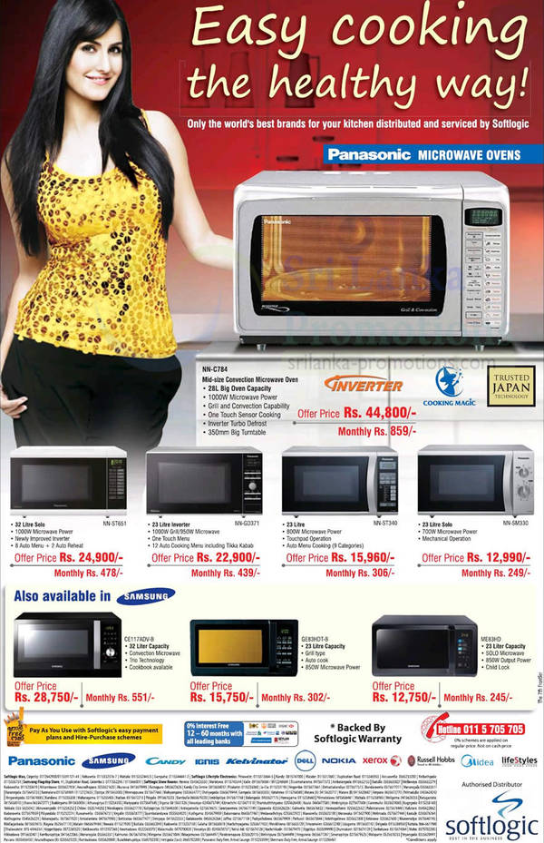 Featured image for Softlogic Samsung & Panasonic Microwave Oven Offers 28 Oct 2012