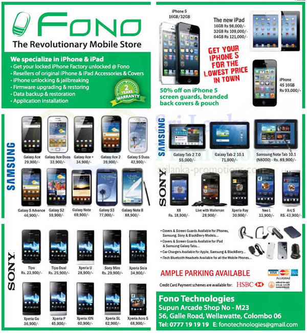 Featured image for Fono Technologies Mobile Smartphones & Tablets Offers 18 Nov 2012