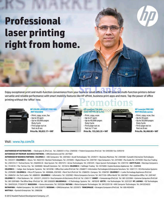 HP Printers 4 Nov 2012