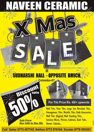 Featured image for (EXPIRED) Naveen Ceramic Up To 50% Off XMas Sale @ Sudharshi Hall 24 Nov – 8 Dec 2012