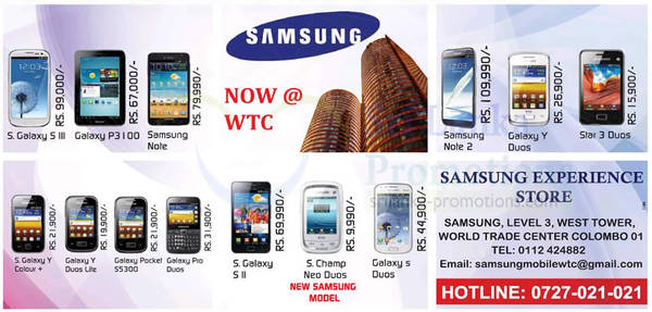 Featured image for Samsung Experience Store Smartphones & Mobile Phone Offers 4 Nov 2012