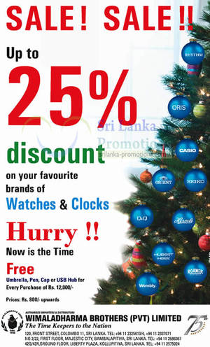 Featured image for Wimaladharma Brothers Up To 25% Off Watches & Clocks 15 Nov 2012