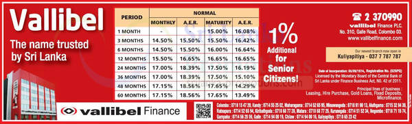 Featured image for Vallibel Fixed Deposit Rates 20 Dec 2012