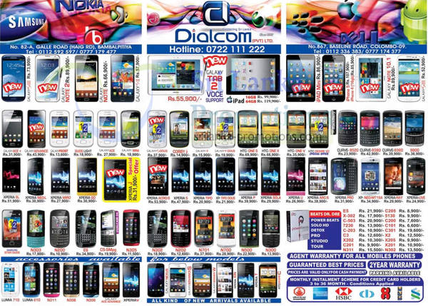 Featured image for Dialcom Smartphones & Mobile Phones Price List Offers 13 Jan 2013