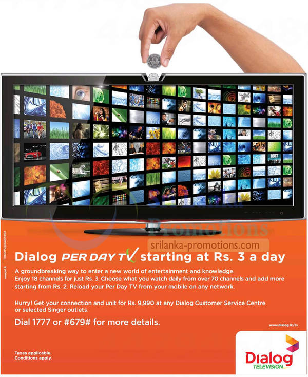 Featured image for Dialog TV 18 Channels For Rs 3 Per Day 6 Jan 2013