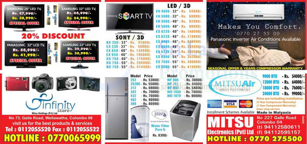 Featured image for Infinity Store (Mitsu) Fridge, Washer & TV Offers 6 Jan 2013