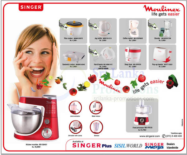 Featured image for Singer Moulinex Kitchenware Offers 3 Jan 2013