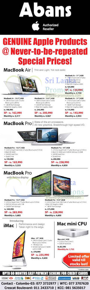 Featured image for Abans Apple MacBooks, iMac & Other Offers 23 Feb 2013